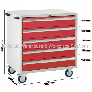 Euroslide Storage Cabinet Mobile 5 Drawers